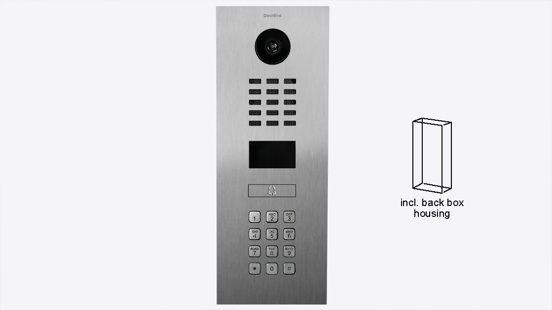 Doorbird D2201KV FLUSH-MOUNT IP Video Intercom Stainless Steel V4A (Salt-Water And Grinding Dust Resistant), Brushed