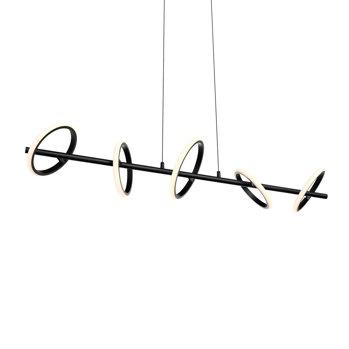 DALS 42″ Ring family, linear pendant 5 rings, 5CCT RRPD5-CC-BK