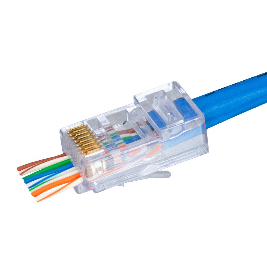 Simply45 S45-1501 Pass Through Blue Tint - Cat5e UTP - 50pc Clamshell