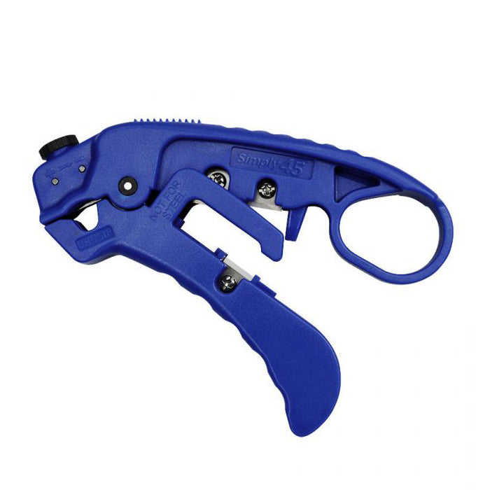 Simply45 S45-S01BL Adjustable Cat7a/6a/6/5e UTP/STP Stripper - Blue