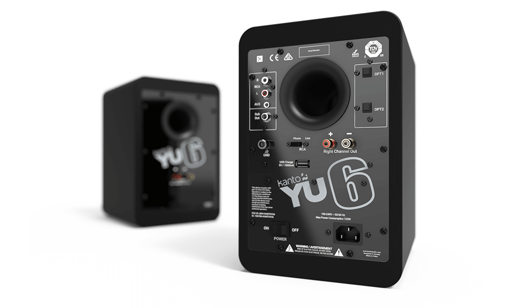 Kanto YU6MB 5.25" Driver - Powered Speakers with Bluetooth¬ and Phono Preamp - Matte Black