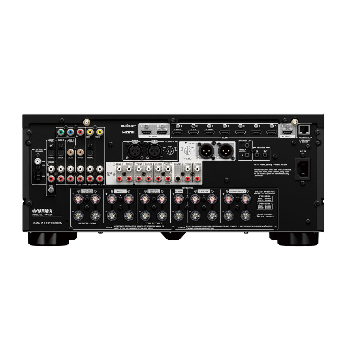 Yamaha RX-A6ABL AVENTAGE 9.2-Channel AV Receiver with 8K HDMI and MusicCast