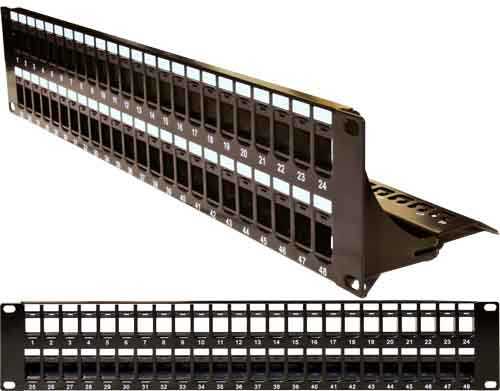 Vertical Cable 043-384/48/2U 48 ports, 2 RMU Blank Patch Panel