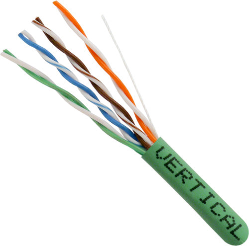 Vertical Cat5E, 24 AWG, UTP, 8C Solid Bare Copper, 350MHz, Riser Rated, PVC Jacket, 1000ft Pull Box