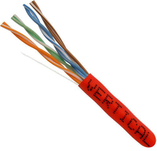 Vertical Cat5E, 24 AWG, UTP, 8C Solid Bare Copper, 350MHz, Riser Rated, PVC Jacket, 1000ft Pull Box