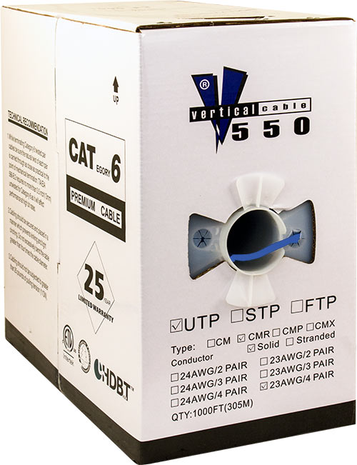 Vertical Cable Cat6 1000ft Pull Box, Riser Rated (CMR)