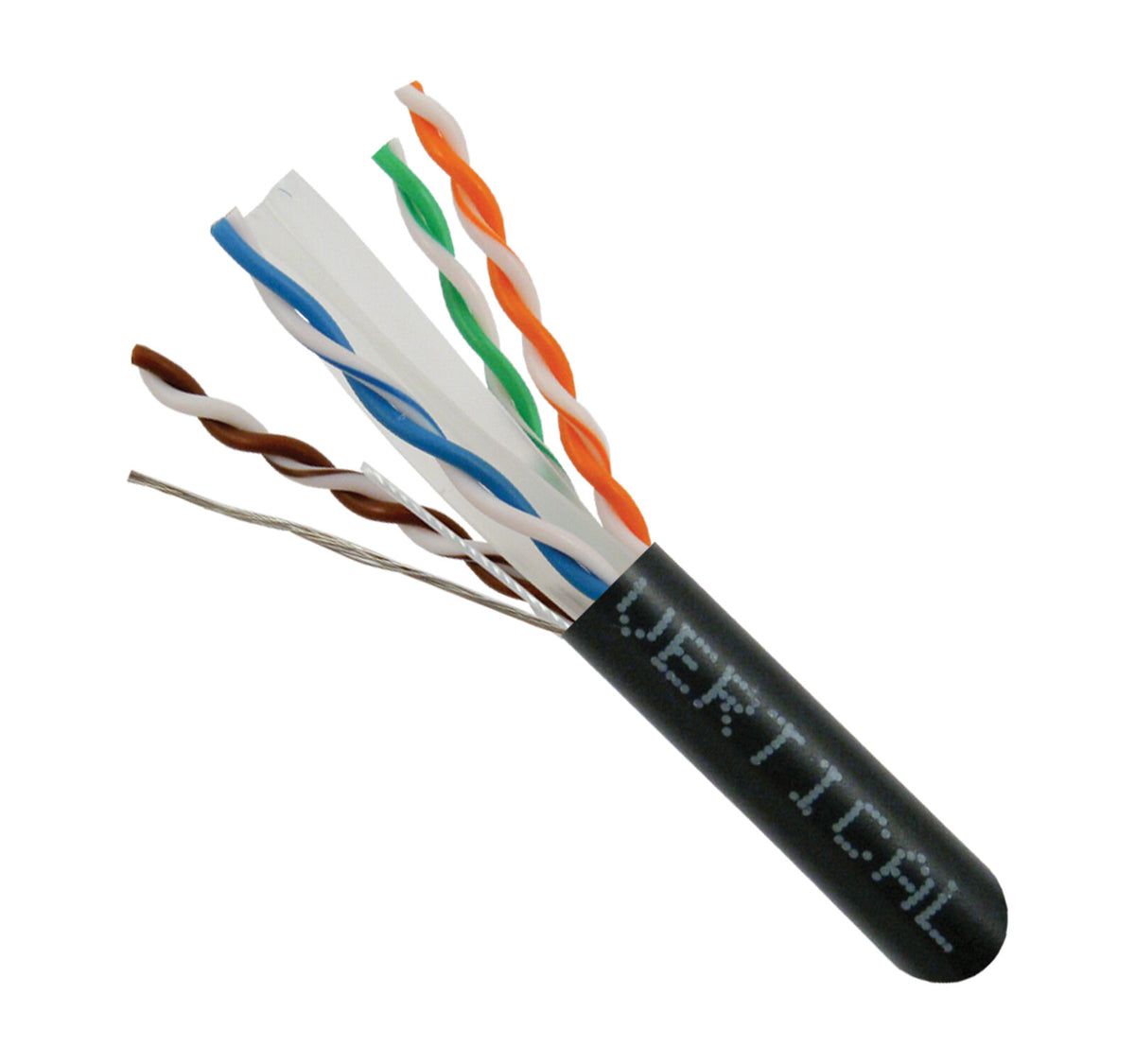Vertical CAT6A U/UTP CMR (Riser-Rated) 23 AWG Solid Bare Copper, Wooden Spool, 1000 ft