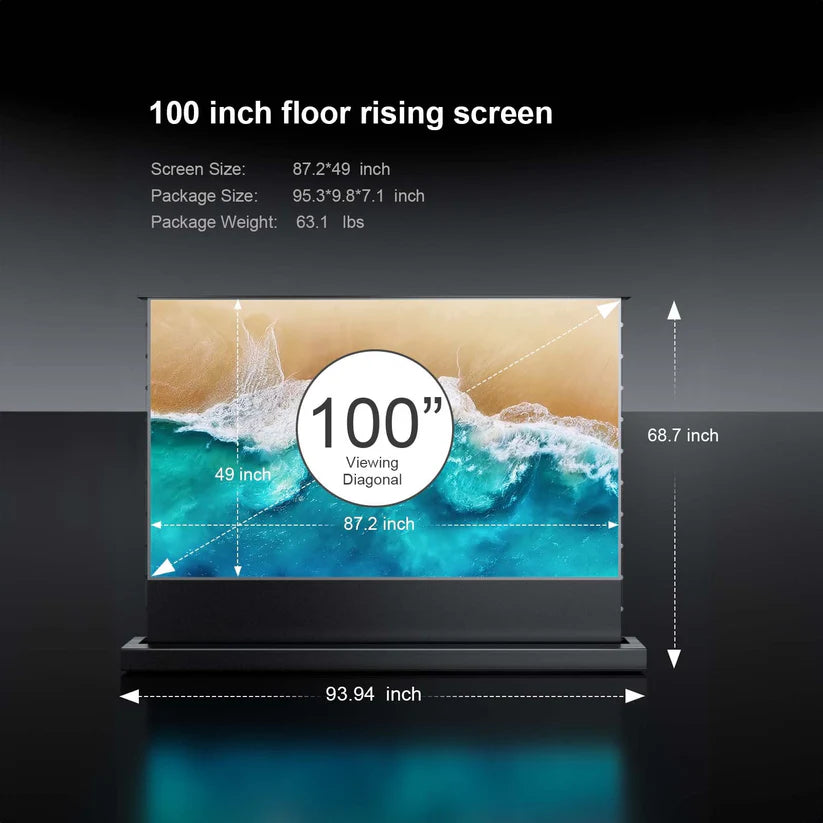 DD 100" 4K Ultra Short Throw Laser TV with Motorized ALR Screen & Furniture