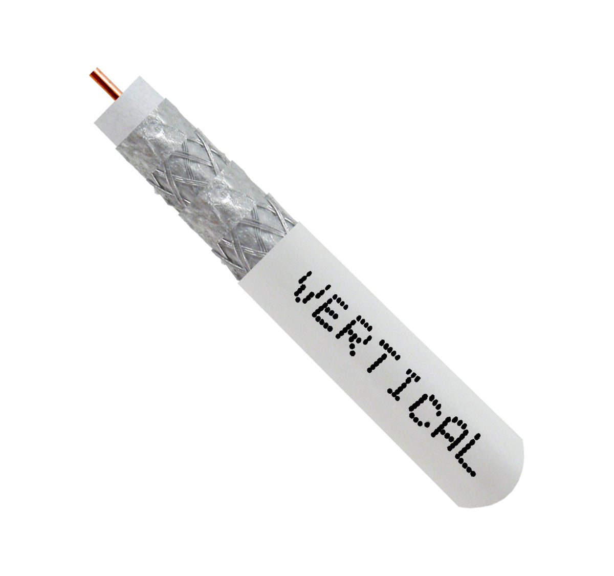Vertical Cable 107-1953WH6Q1BX RG6 Quad Shield Coax 1000 ft., White