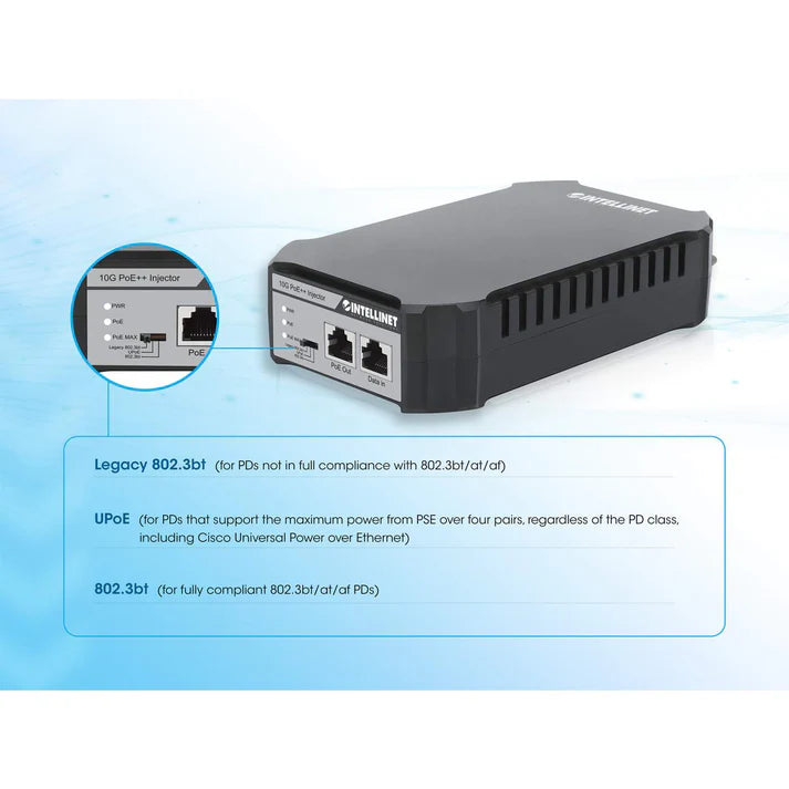 Intellinet 561945 10G PoE++ Injector
