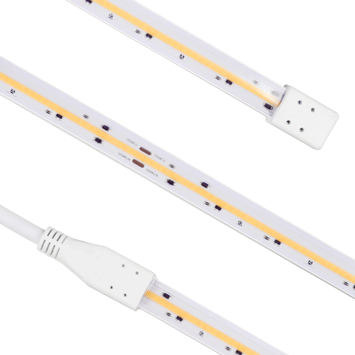 Proluxe PLX-H3COB65-120VAC-30K-150 150FT REEL 3000K - 120V H3 COB REELS INCLUDE: (1) 5FT ATTACHED POWER CORD / (4) 120-H3-CONKIT / (50) CLEAR PLASTIC MOUNTING CLIPS W/SCREWS
