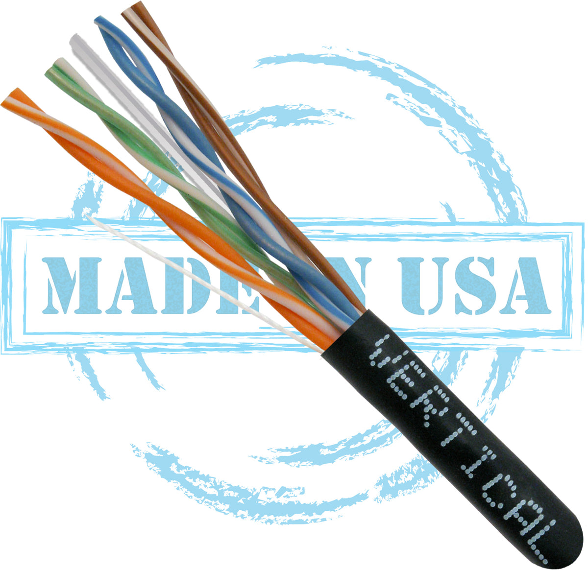 Vertical Cable CAT6 1000ft Plenum Rated 166-250/P/BK
