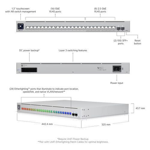 Ubiquiti USW-Pro-Max-24-PoE (400W)  Switch24 Port POE++