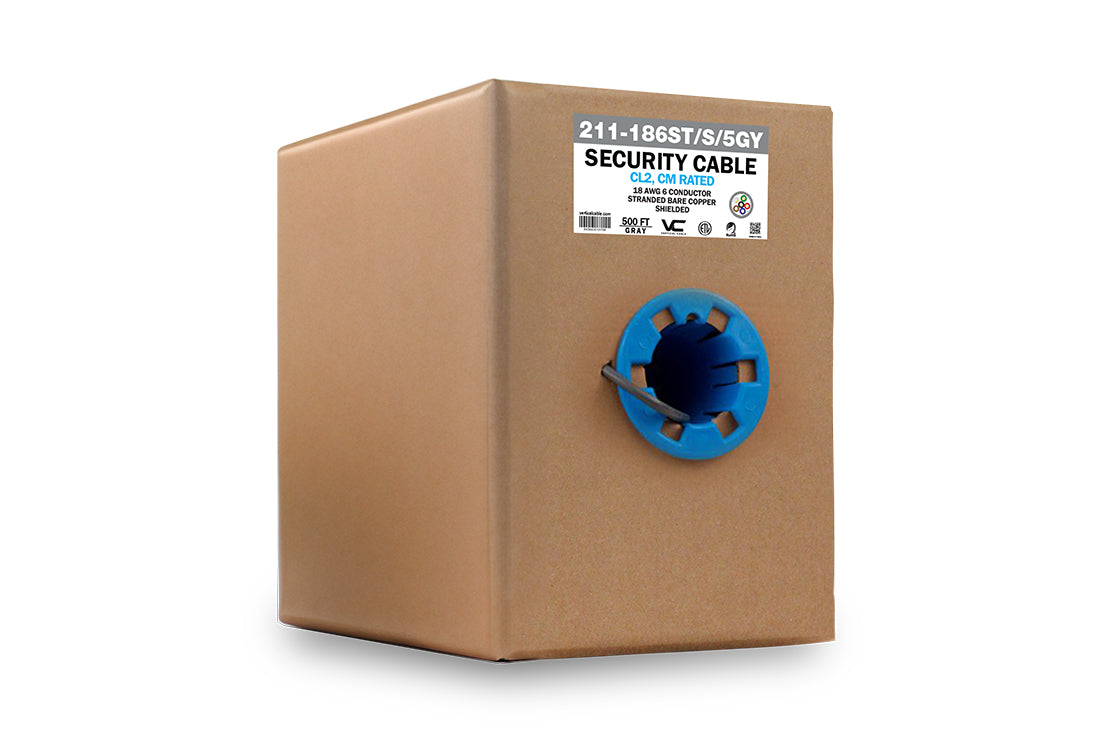 Vertical Cable 18/6 500ft spool Alarm-Security Cable 211-186ST/S/5GY