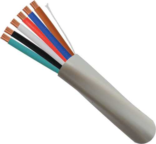 Vertical Cable 210-226ST/5GY Alarm-Security Cable, Unshielded, 22AWG, 6 Conductor Stranded, 500 ft, Pull Box, Gray