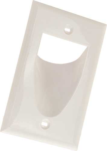 Vertical 307-511R/1G/WH Feedthrough Recessed Wall plate, Single Gang , White