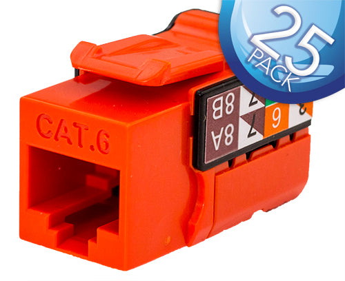 Vertical Cable CAT6 RJ45 Keystone Jack V-Max Series Single/25 pack