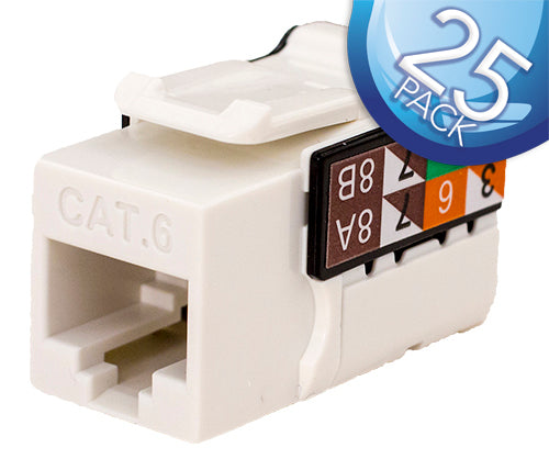 Vertical Cable CAT6 RJ45 Keystone Jack V-Max Series Single/25 pack