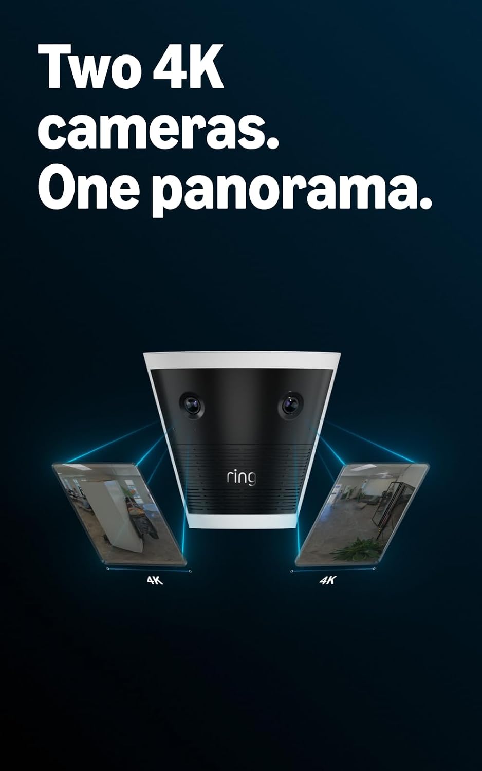 Ring Elite 140 4K, Two Retinal 4K Cameras, 140° Field of View, Built for Business, Panorama Control, Plug-In and PoE Type 4 Compatible, White