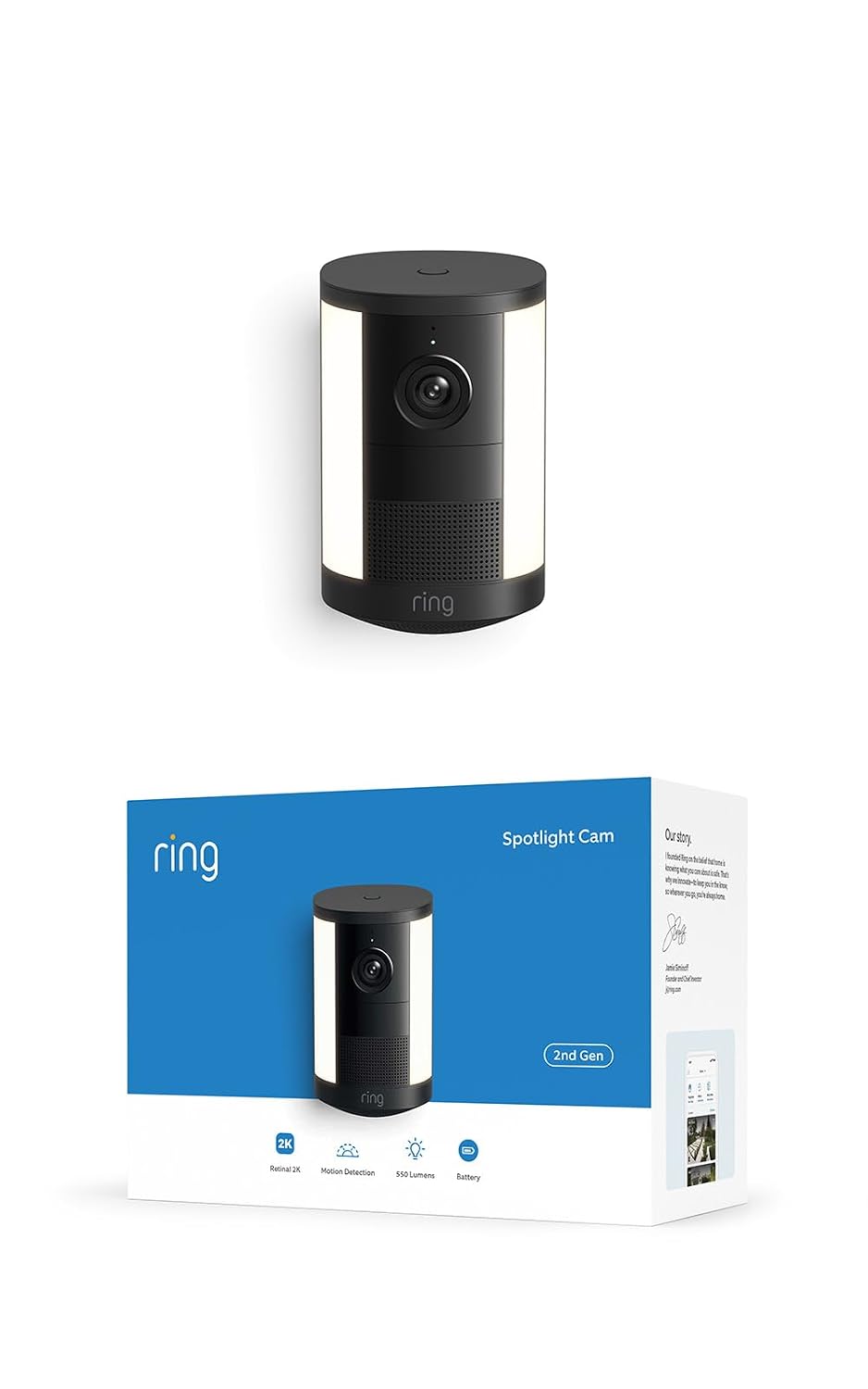 Ring Spotlight Cam 2K, Battery