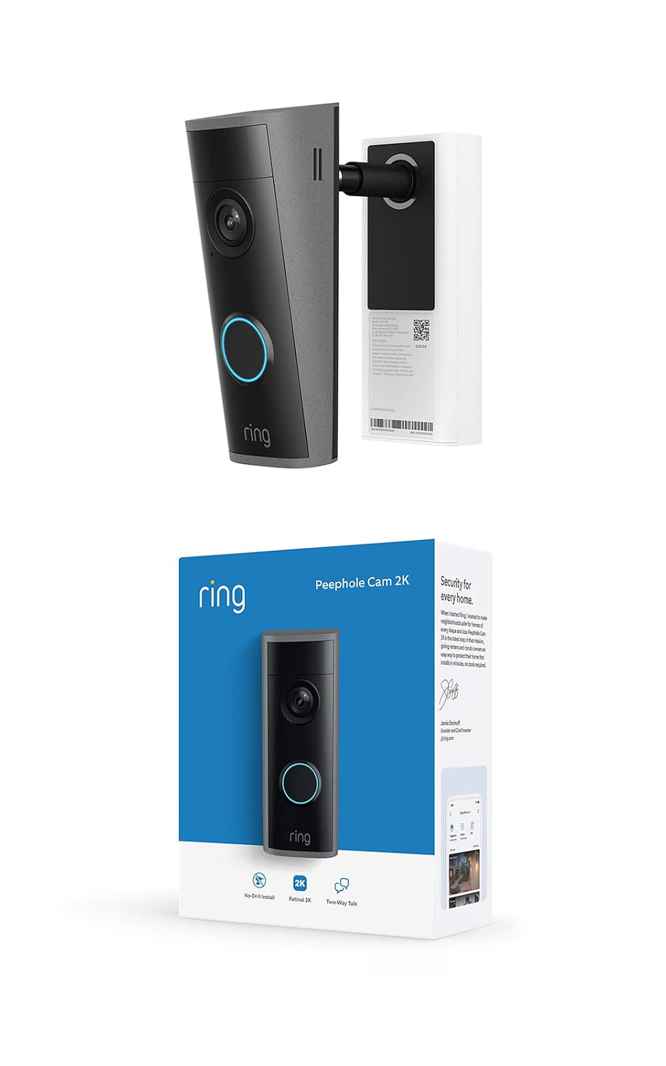 Ring Peephole Cam 2K, Speckled Gray