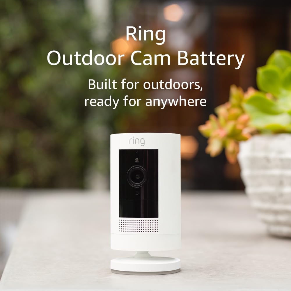 Ring Outdoor Cam (Stick Up Cam) Battery, White