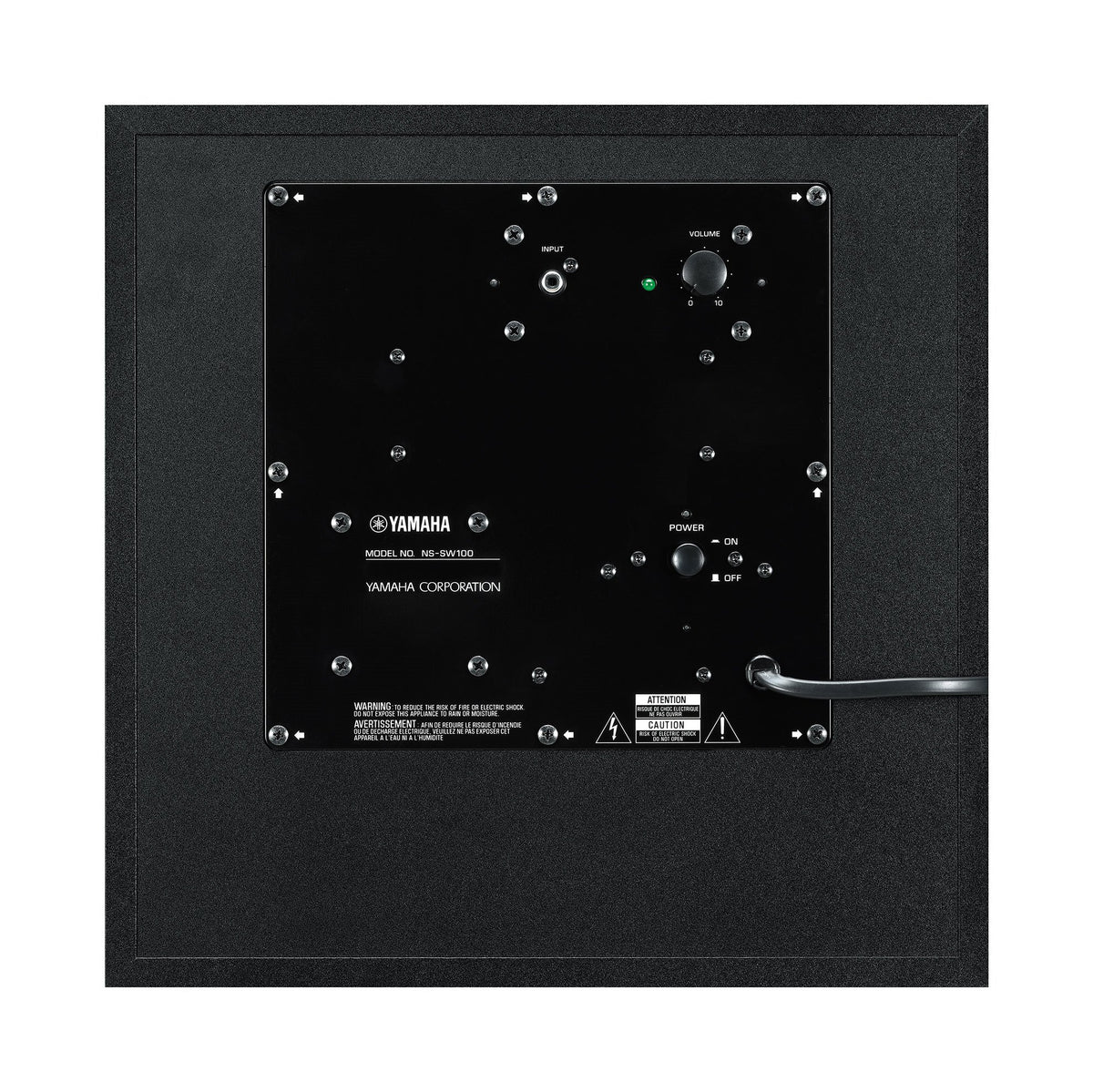 Yamaha NS-SW100BL 10" Powered Subwoofer, Black