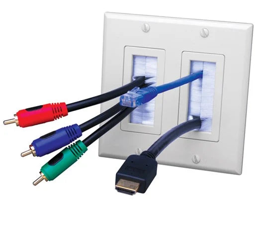 Vanco Decor Style Brush Bulk Cable Wall Plates