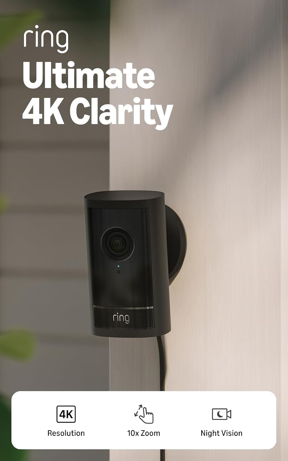 Ring Outdoor Cam Pro, Plug-In (Newest Model), Black