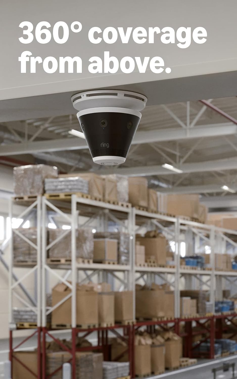 Ring Elite 360 4K, Six Retinal 4K Cameras, 360° Field of View, Built for Business, Panorama Control, Plug-In and PoE Type 4 Compatible, White