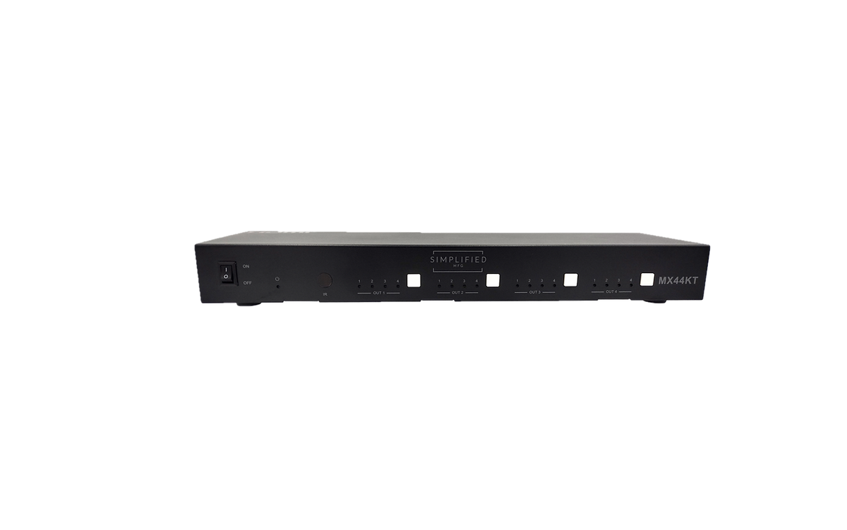 Simplified MX44KT Scaling 50m 4K 4x4 HDMI Matrix Kit over CAT5e/6/7