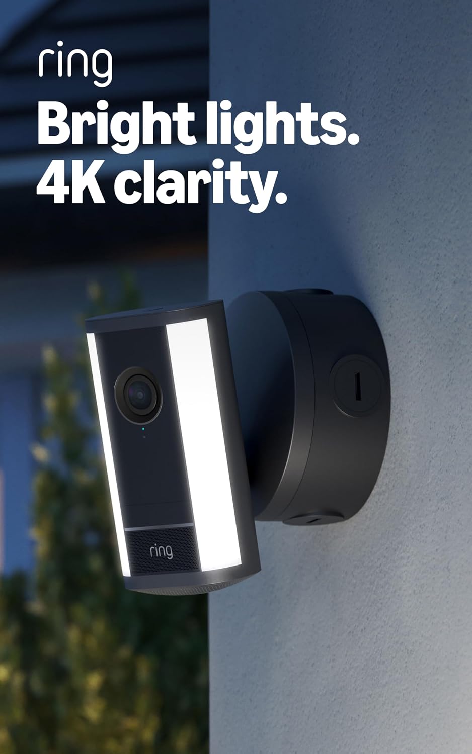 Ring Spotlight Cam Pro, Power over Ethernet (Newest Model), Black