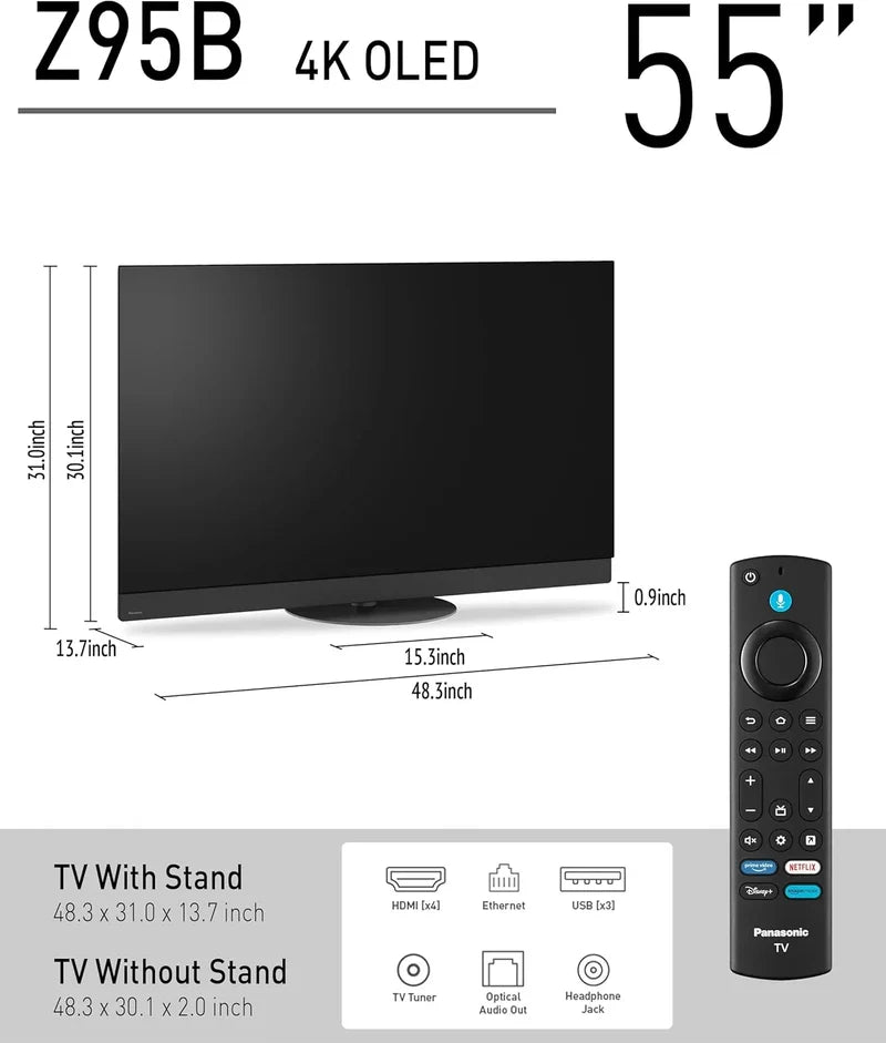 Panasonic Z95B OLED 4K, Primary RGB tandem with Thermal Flow, 144Hz Fire TV