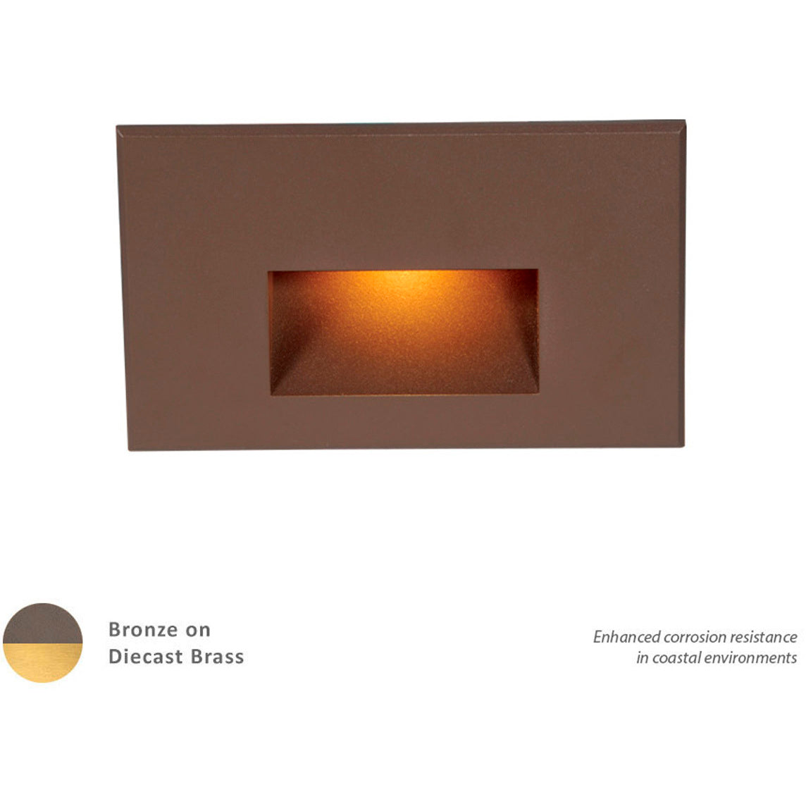 WAC Lighting 4011-AMBBR LANDSCAPE STEP 12V HORIZ RECT-BRASS - AM