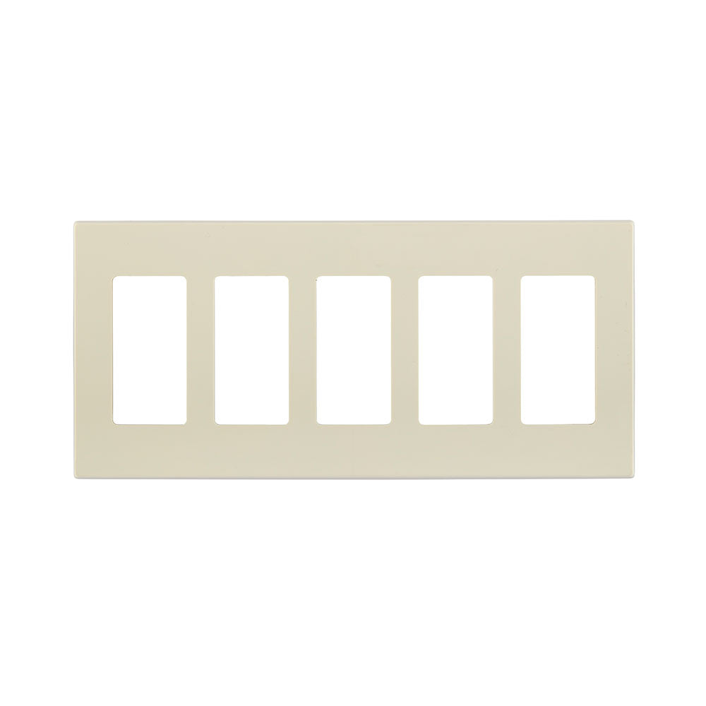 Leviton 80321 5-Gang Decora Plus Screwless Wallplate, Polycarbonate