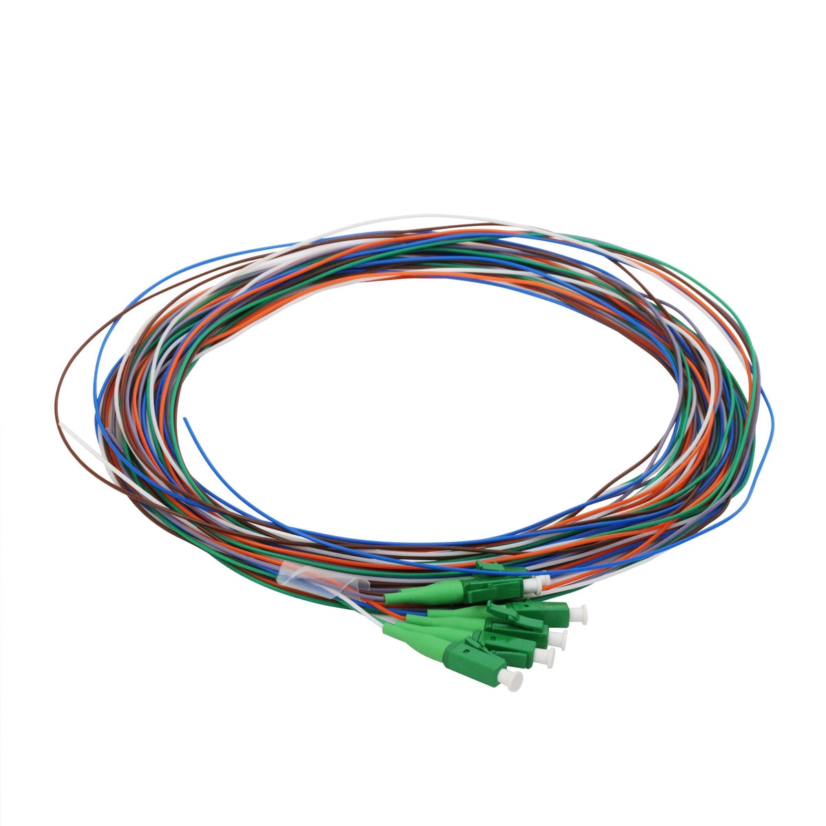 Cleerline PT-LC06-SM-APC-3M Fiber Optic Pigtail Set, 6F OS2, Simplex LC/APC to Blunt, 900 µm Buffered, 3.0 m / 9.8 ft Per Each