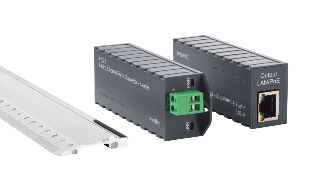 DoorBird 429602186 2-wire Ethernet PoE+ Converter A1072
