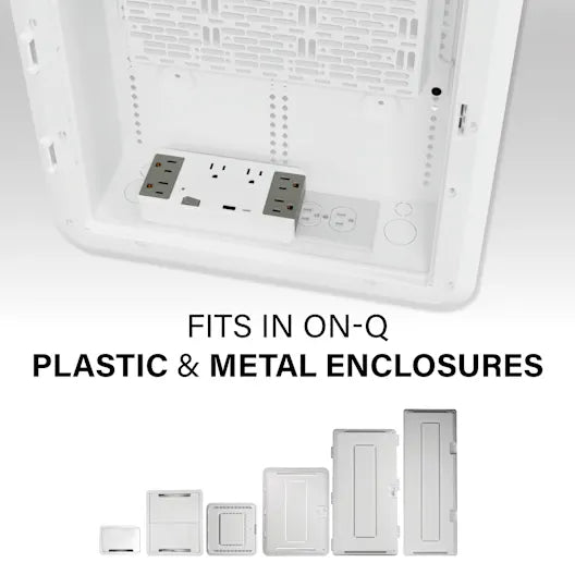 OnQ AC1062 6 Outlet Enclosure Surge Protector with One USB-A and One USB-C