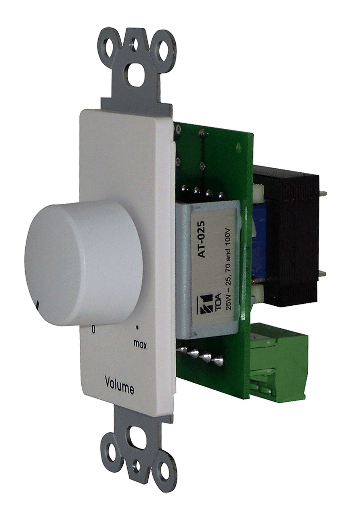 TOA AT-025-AM 25W 70V Attenuator Single-Gang Decora™-Style White