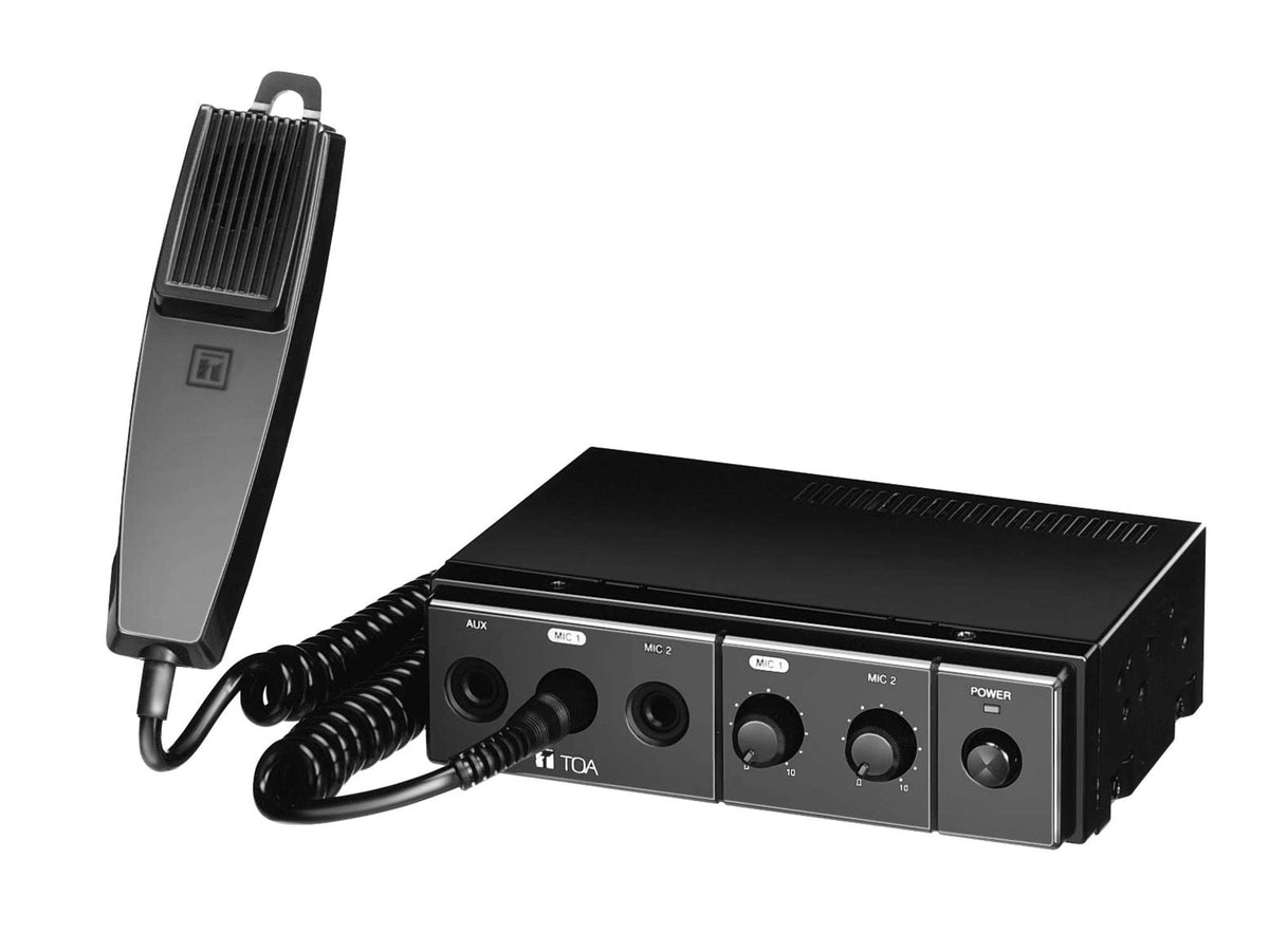 TOA CA-115 Mobile Mixer/Amplifier 12 VDC 15 W 4/8Ω Handheld Microphone