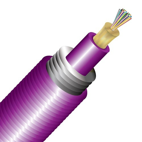 Cleerline TA024M4D9MP-B 24 Strand BendSafe® Interlocking Armored Distribution TB, Plenum, 50/125, OM4 Per FT