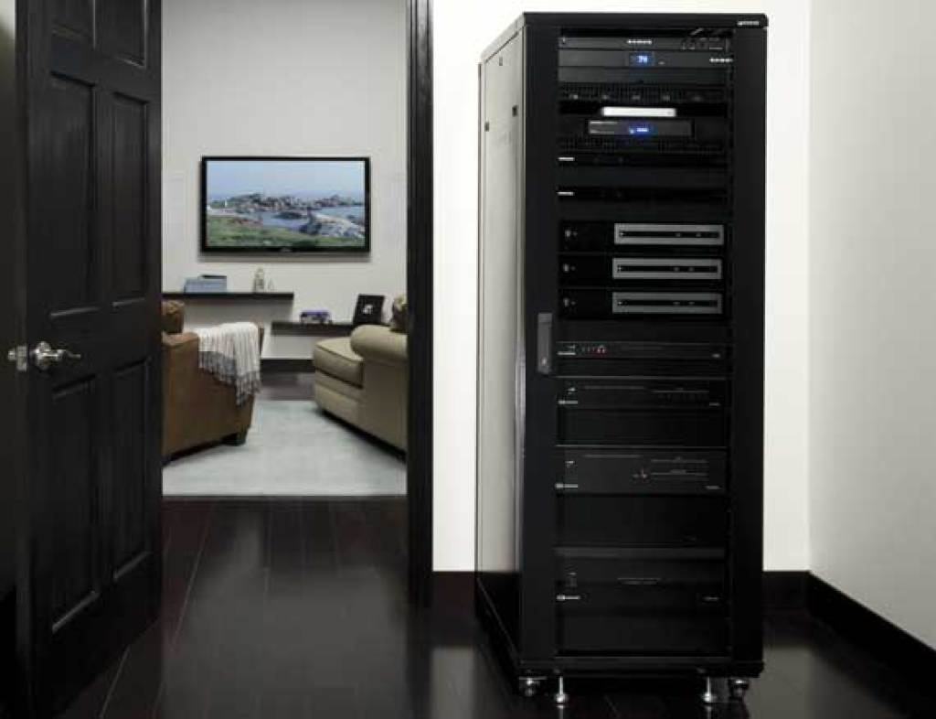 Sanus CFR2136-B1 36U AV Rack Audio Component & Home Theater Rack