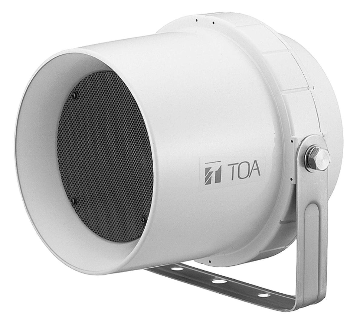 TOA CS-64U UL listed wide-range paging speaker, 6 W, 70.7 and 100 volt, off-white fire-resistant horn with grey grille