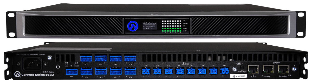 LEA CS168D Smart AMP With Dante | 8 CH | 160 Watts Per Channel