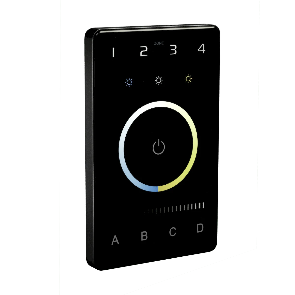 Proluxe PLX-WALL-DMXB-TW-4Z DMX TUNABLE WHITE CONTROL TOUCH PANEL, WALL MOUNT, USE WITH DMX DECODER AND/OR BLE APP, 12-24VDC INPUT