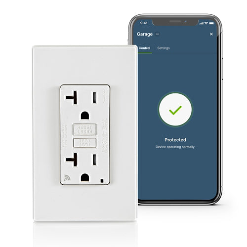 Leviton D2GF2-KW 20 Amp, Self Test, Tamper-Resistant Smart GFCI Outlet with LED Indicator Light