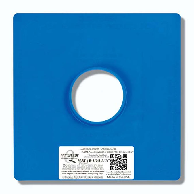 QuickFlash E-3/0 B-A Electrical 3/0 Box Flashing Panel For Allied Moulded Boxes ONLY