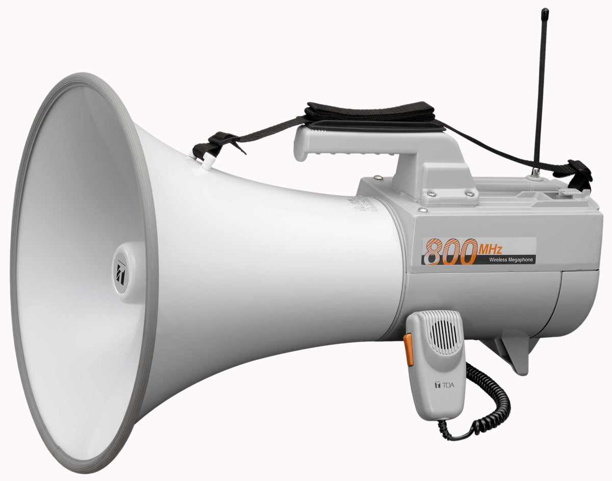 TOA ER-2930W Wireless Shoulder Megaphone 30 W Whistle White/Gray (Wireless Requires Optional WTU-4800)