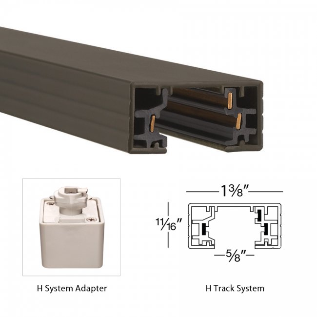 WAC Lighting H Track 120V Single Circuit Track Section