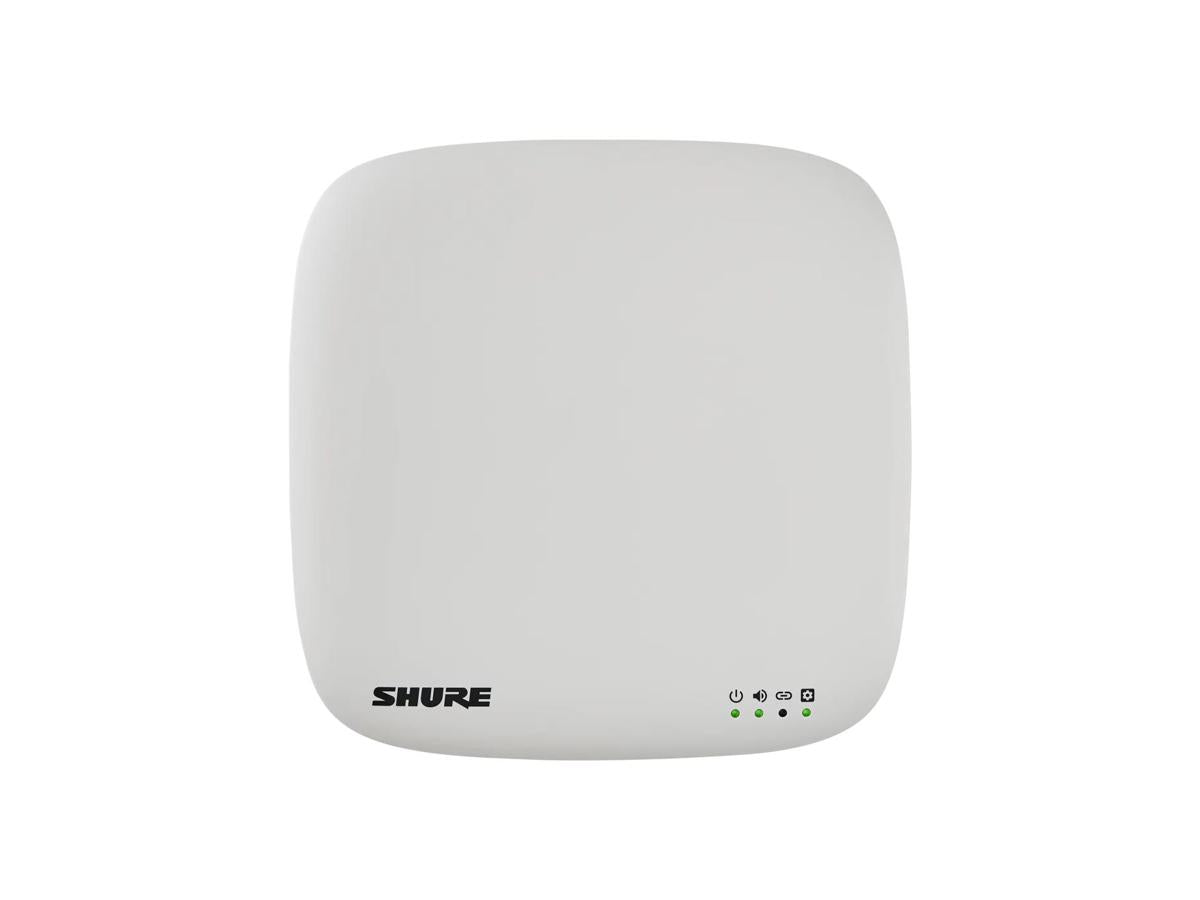 Shure MXWAPX4=-Z10 Wireless Accesspoint configured for 4 Channels, with inbuilt Intellimix DSP for Dante, USB, and Analog Audio I/O, includes Automix-OUT